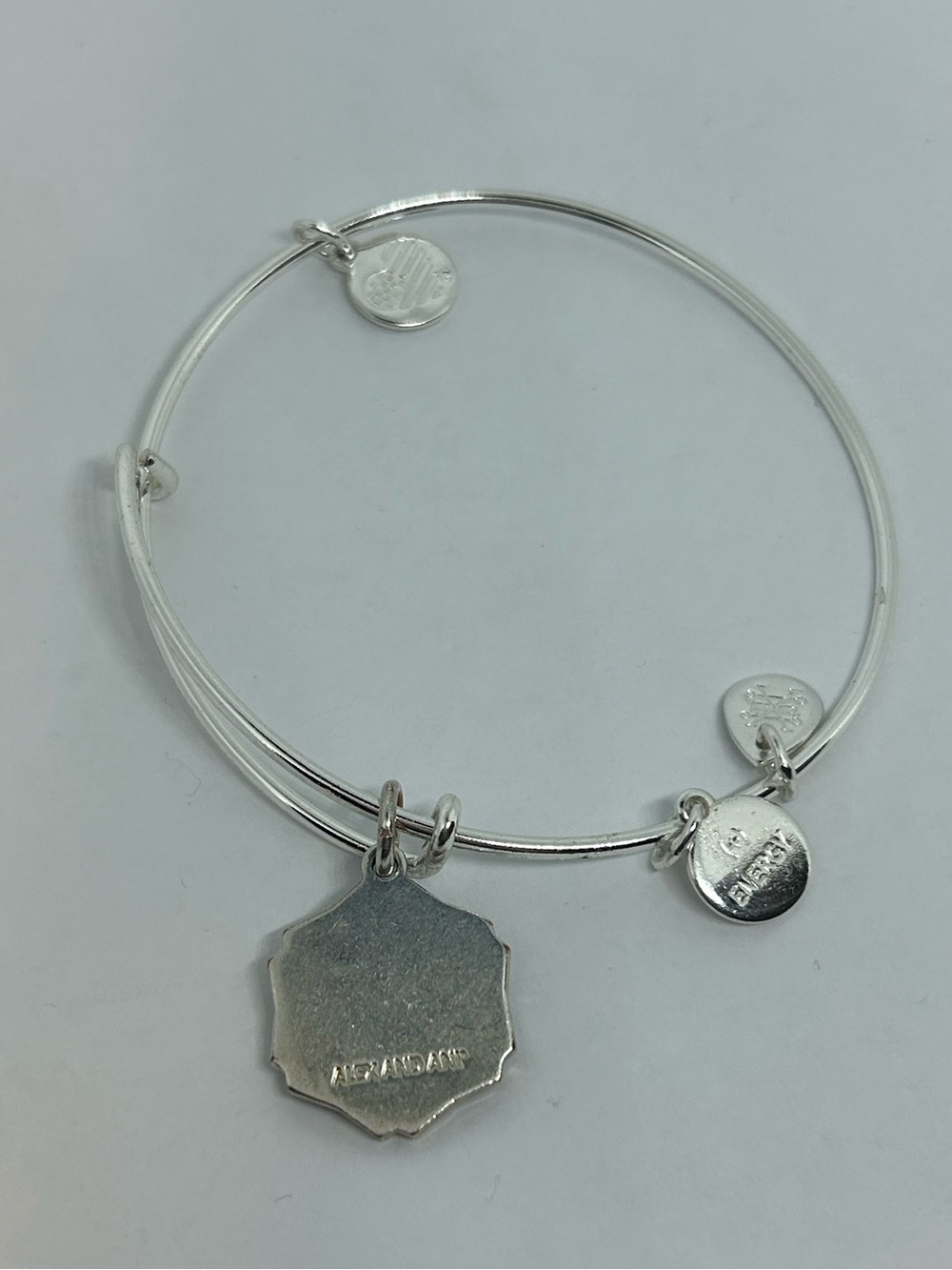 Alex & Ani Silver 'Happy Anniversary' Charm Bangle Bracelet - Picture 3 of 3